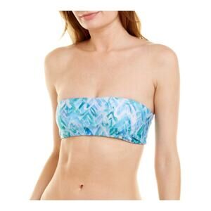 440 - Splendid Graffiti Heart Reversible Bandeau Top Blue Green Sz L